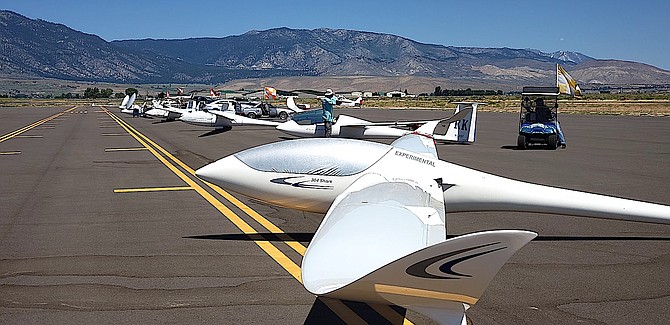 Gliders in line at Minden Tahoe Airport taken by Nicholas Thomas.