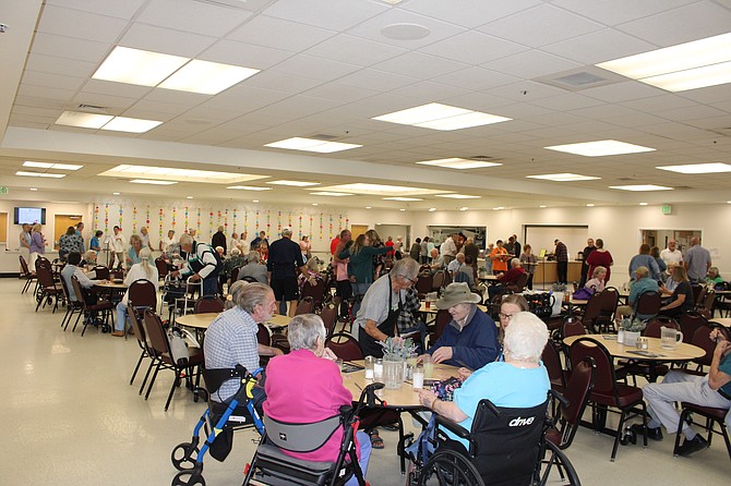 A packed house at the renovated dining room of the Carson City Senior Center on Friday.
