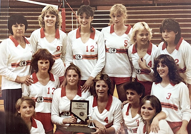 The 1983 Nevada State Champion Douglas High School volleyball team was inducted into the Hall of Fame on Thursday night. MEFIYI photo
