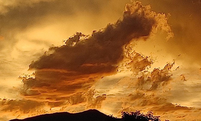 Carson Valley resident Roger Brekas took this photo of the sunset over the Sierra on Monday evening.
