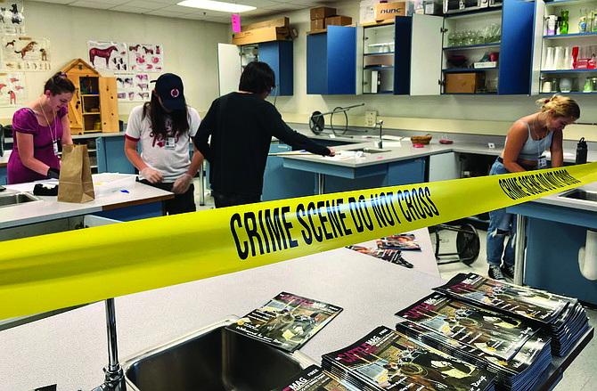 Students in Kirsten Ritchie’s Special Topics class investigated multiple crime scenes around campus.