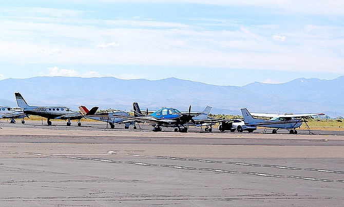 Aircraft parked at Minden-Tahoe Airport.