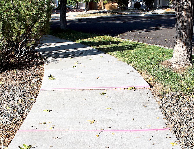 Walkers using the sidewalks in Arbor Gardens should be careful of gaps developing between concrete panels.