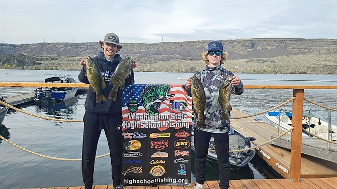 Eatonville's Jaiden Sobczyk and Mt. Tahoma's Will McEver show off a couple of their winning catches.