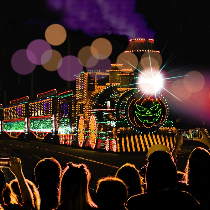 The haunted Halloween steam train of lights will run Oct. 27, 28, 29 and 31.