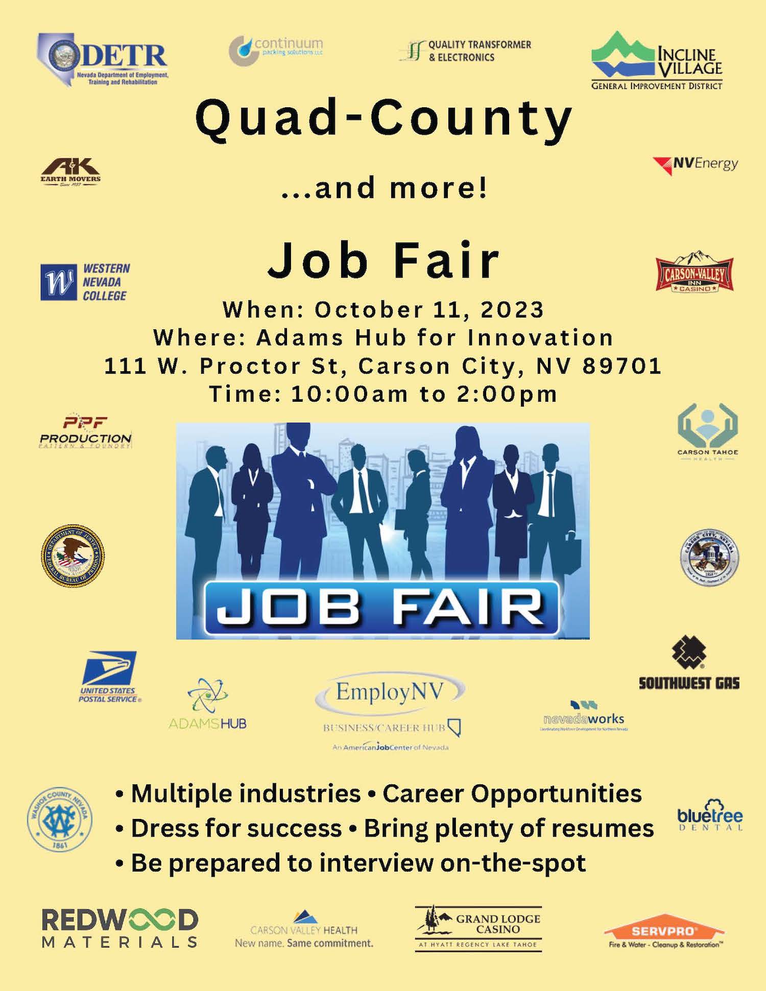 Quad County job fair in Carson City on Wednesday | Serving Carson City ...