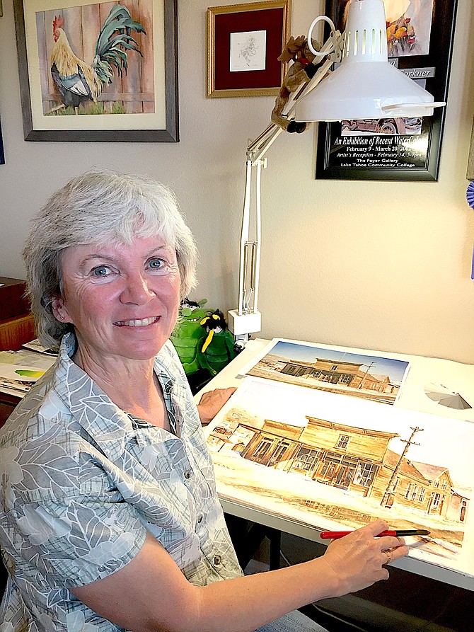 Tina Forkner works in her studio, which will be on this weekend's Carson Valley Art Studio Tour.