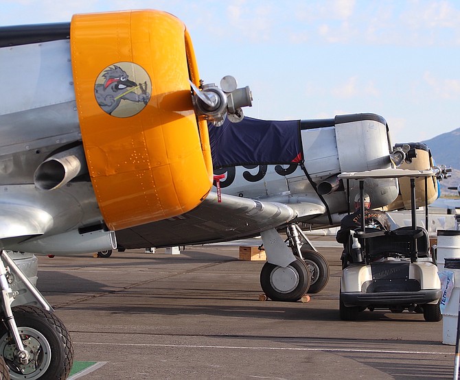 T-6 Texans lined up at the last Reno Air Races.