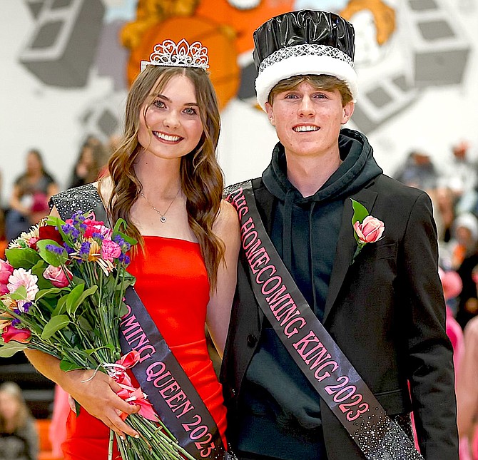 Homecoming royalty Logan Karwoski and Jett Lehmann were named king and queen on Friday night.