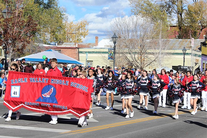Carson’s Eagle Valley Middle School band marches in the 2021 parade.