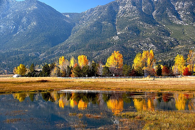 Gardnerville resident Tim Berube captured this autumn view of the Valley. A lot of those leaves could be in the Pine Nuts by Thursday morning, depending on how intense the winds get today.