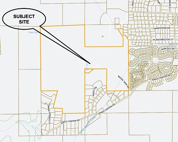 Map from Community Development showing the location of the Quill Water Treatment Plant in west Carson City.