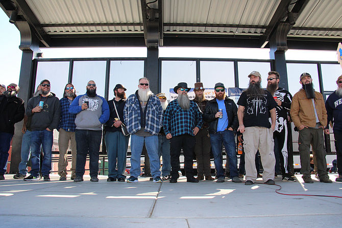 Bearded Carson City residents took the stage for the most-bearded community during the Nevada Day beard contest Saturday.