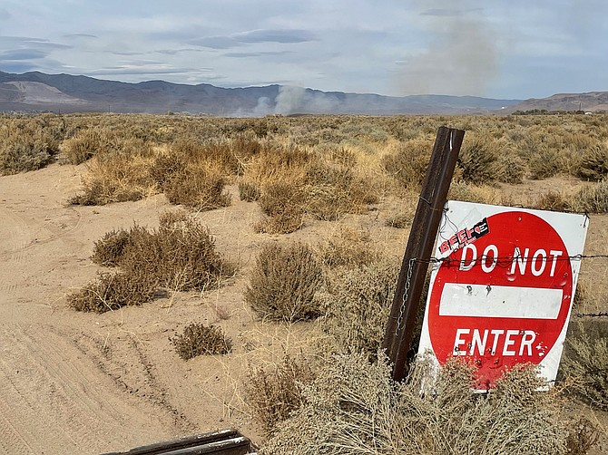 Central Lyon County and Storey County firefighters responded to a controlled burn that became out of control after 1:30 p.m. Thursday.