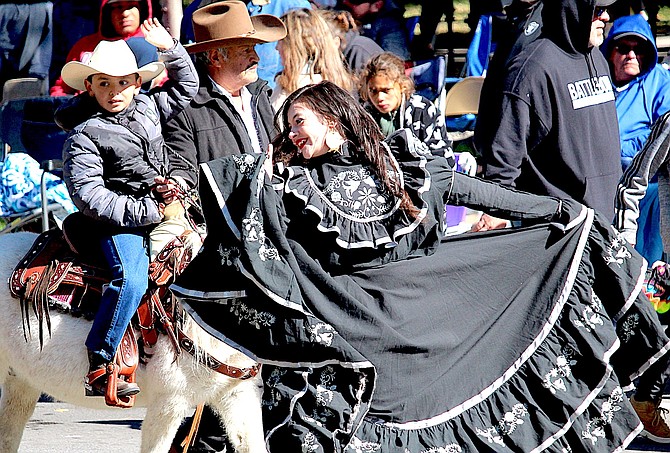 A Mexican dancer in last weekend's Nevada Day Parade. A Dia de Los Muertos Festival is in Heritage Park on Saturday.
