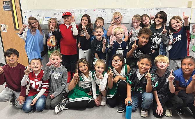 E.C. Best students dress up in their sports attire as part of Ribbon Week.