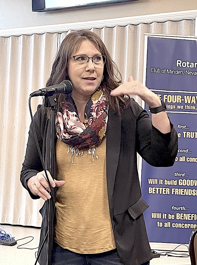 Porch Movement Founder Tammy Claughton spoke at Rotary Club of Minden on Nov. 9.