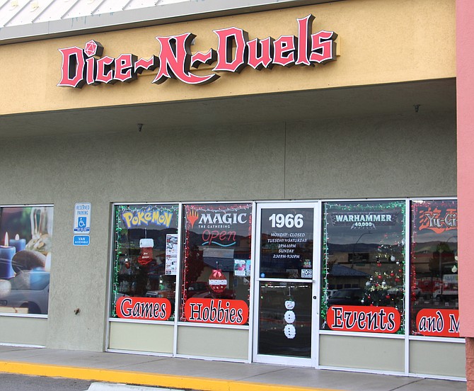 The storefront of Dice-N-Duels off East William Street on Nov. 15, 2023.