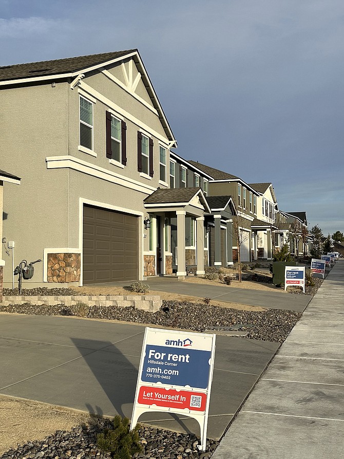 AMH, a real estate investment trust headquartered at Las Vegas, is nearing completion of Hillsdale Corner, a 58-residence build-for-rent community in northwest Reno on Mae Anne Avenue and Avenida De Landa.