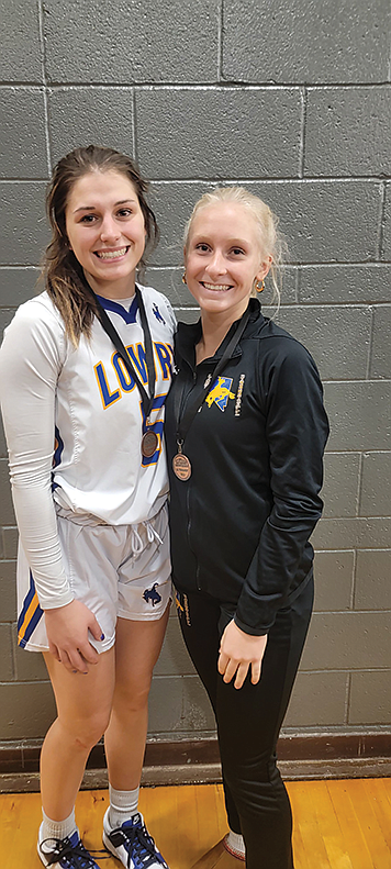 Lowry's Savannah Stoker (left) and Britain Backus were named to the all-tournament team at the Silverado Showdown in Las Vegas this past weekend. Lowry went 4-0 to open the season.