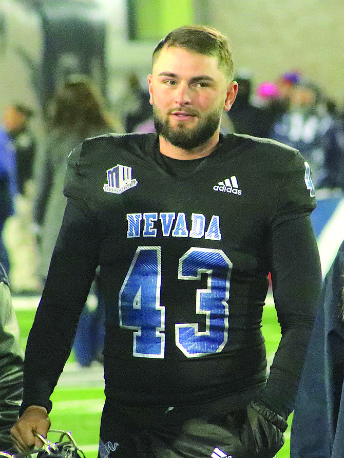 Brandon Talton became Nevada’s all-time leading scorer when he kicked a 40-yard field goal in the first quarter Saturday against Wyoming.