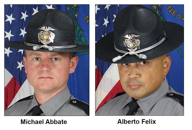 Nevada Highway Patrol Sgt. Michael Abbate and Trooper Alberto Felix were identified as those killed by an alleged drunk driver early Thursday morning.