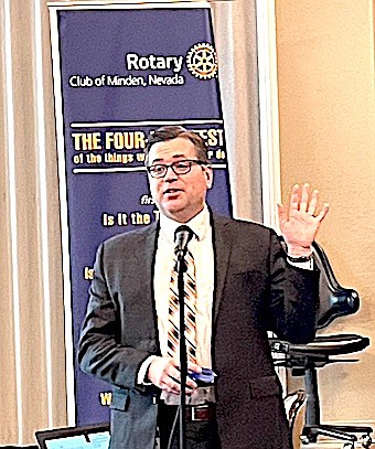 Ric Casper spoke at the Minden Rotary Club on Nov. 16.