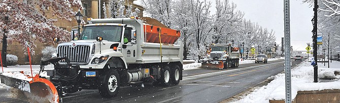 Carson City Public Works snowplow trucks.