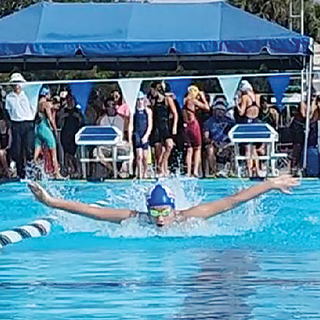 Battle Mountain’s Nevaeh Serna competes at 33rd annual Winter Championships in Plantation, Fla. Serna reached the finals in the 200-yard backstroke.