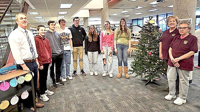Douglas High School Principal Mike Rechs and several Douglas High November Students of the Month are seen with Tahoe-Douglas Elks Exalted Ruler Anne Marie Neacy and Treasurer Bev Anderson.