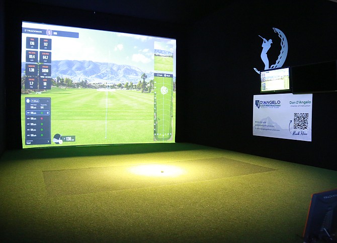 One swing bay at Swing 395 in Gardnerville, which features playing options of up to 270 golf courses as well as other games.