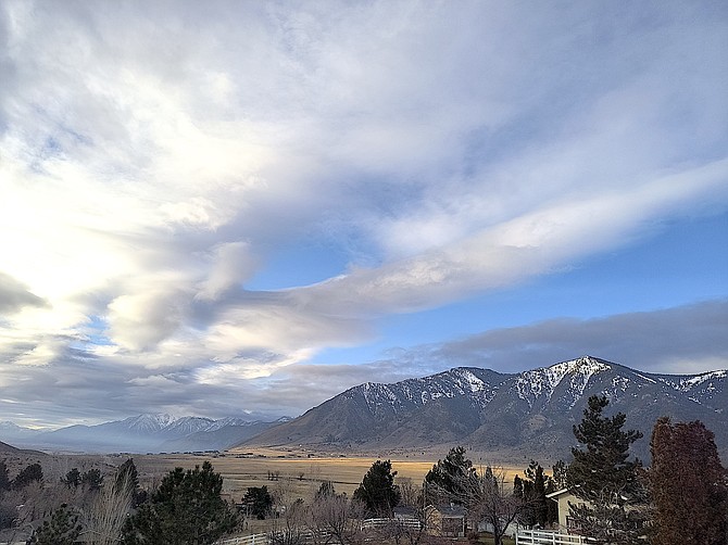 There might be a little more snow on those peaks by Thursday morning. Elle Waller submitted this photo of the Carson Range looking south on Christmas Day.