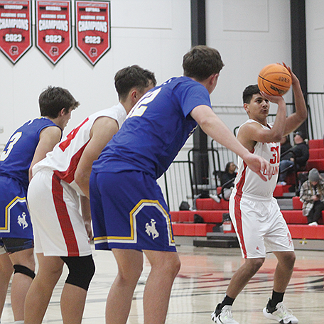 Efrain Aceves shoots from the free throw line.