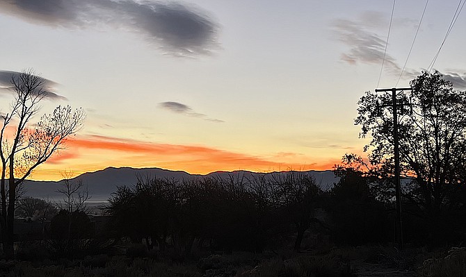 Tuesday's sunrise showed some color as a new storm is anticipated to arrive in Western Nevada.