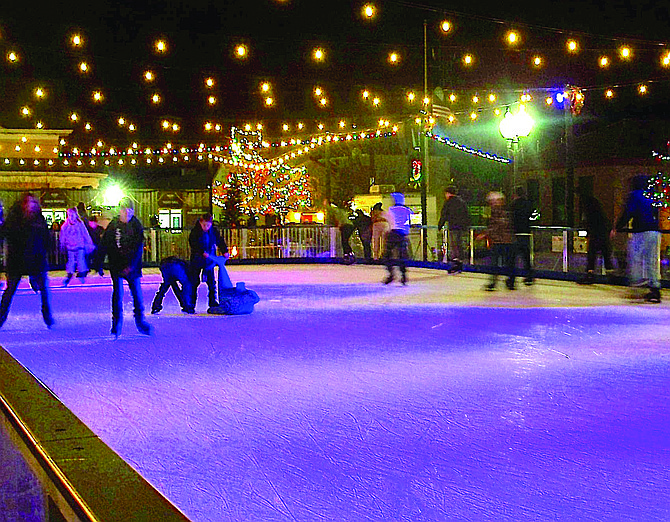 Ice skating across the street from Fallon City Hall was a big attraction.