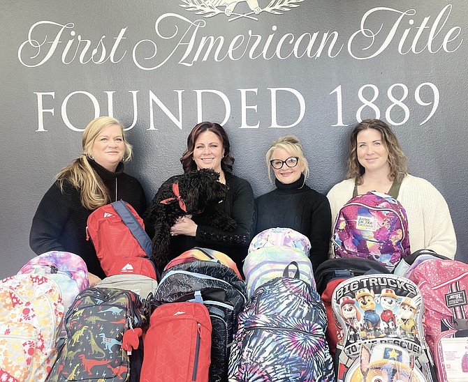 First American Title’s Cynthia Failor, Emily Tobias Kelsh, Marsy Harrell and Family Support Council Executive Director Veronica LaChance.