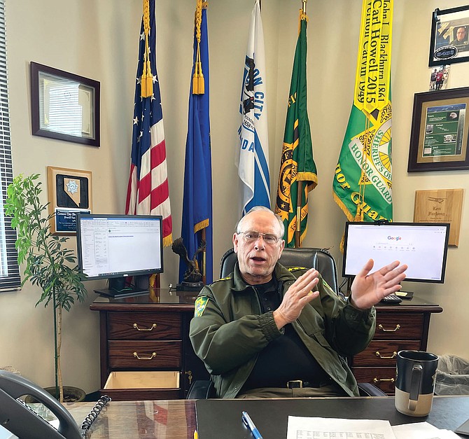 Carson City Sheriff Ken Furlong in his office Jan. 12, 2024.