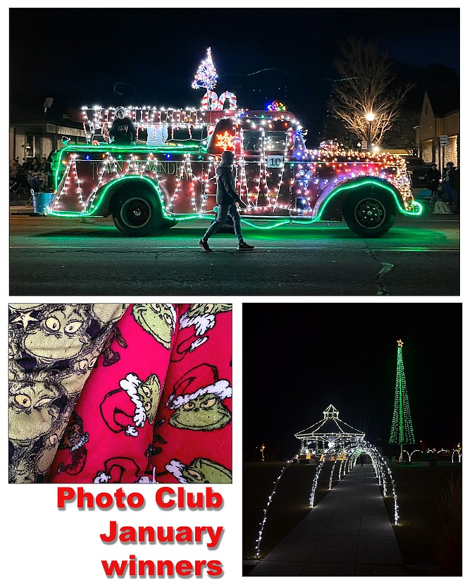 The winner of the January Photo Club contest was this decorated fire truck by Wendy Whyman. Second place was Tom Monti and his photograph called “Minden Park.” Third place winner Sandra Silva’s photo was called “Classic Cartoon Christmas.” Photos special to The R-C