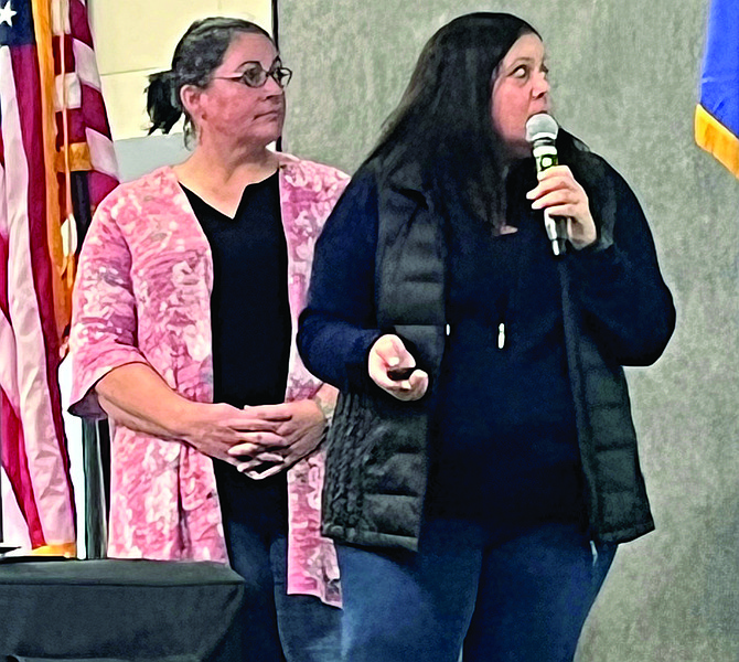 Staci Emm, right, professor and University of Nevada Extension educator, and Lindsay Chichester, associate professor and Extension educator, are encouraging ranchers and producers to be aware of risk factors.