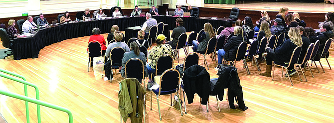 A view from the Jan. 16 Churchill County School Board’s special meeting.