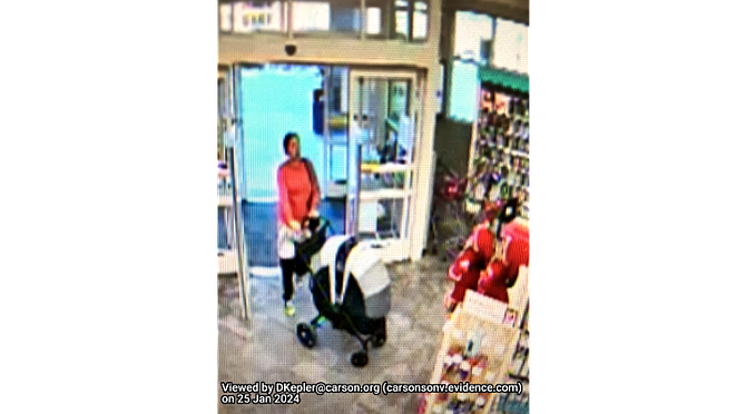 A suspect in a theft at a Carson City pharmacy, according to the Carson City Sheriff’s Office.
