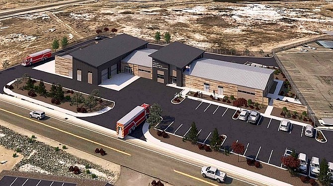 A rendering from TSK Architects of Carson City’s new fire station and emergency operations center planned for Butti Way. The project was presented to the Carson City Planning Commission in September and a special use permit was approved.