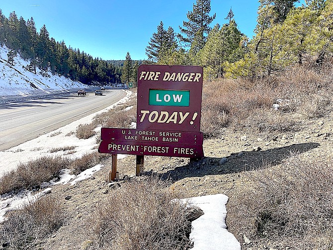 It looks like Smokey Bear isn't the only thing missing from Spooner Summit as there isn't much snow up there, either.