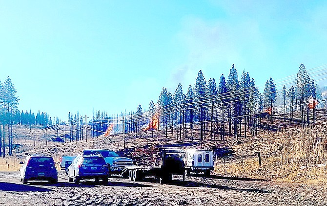 What might be the last day of the Tamarack pile burns near Turtle Rock Park on Thursday taken by Lisa Gavon.