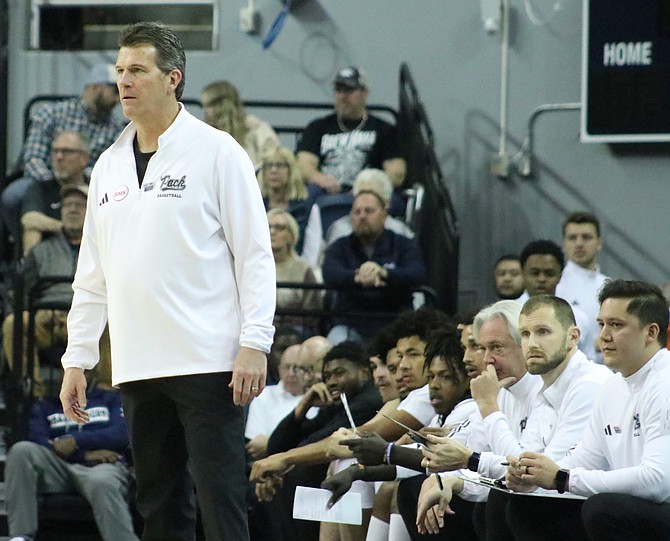 Nevada coach Steve Alford, shown in a game this season at Lawlor Events Center, lost for the first time against New Mexico on Sunday.