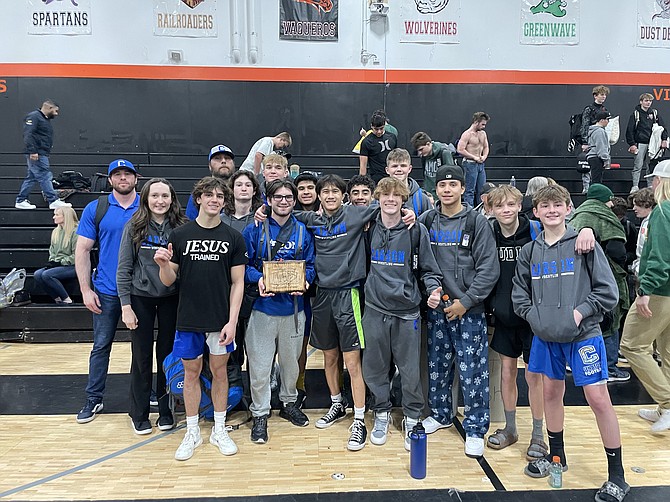 The Carson High School wrestling team poses for a photo at the Vaquero Classic in Fernley over the past weekend.