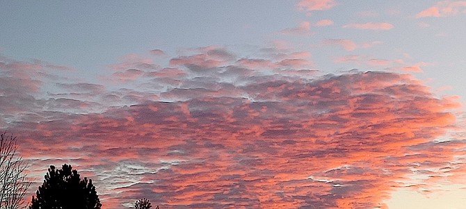 We've had some colorful skies recently and Sunday was no exception in this photo submitted by Carson Valley resident Roger Brekas.