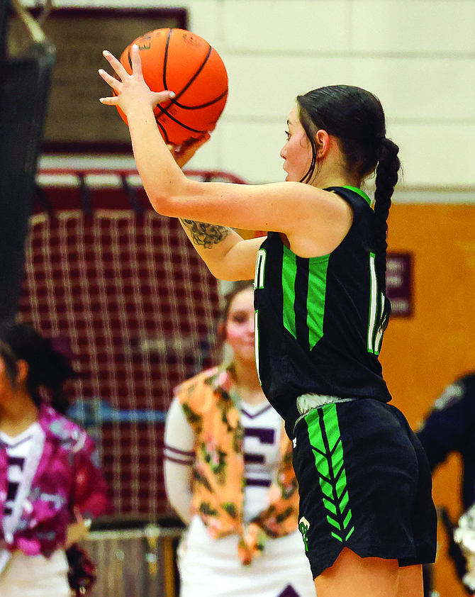 Fallon’s Zoey Jarrett shoots against Elko on Friday.