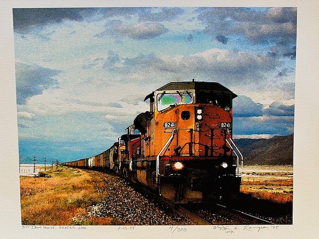 Don Langson's photo of a train rolling through Gerlach in 2006 is a sample of his work.
