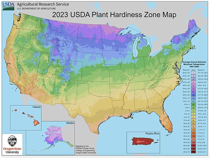 The updated USDA Plant Hardiness Zone map.